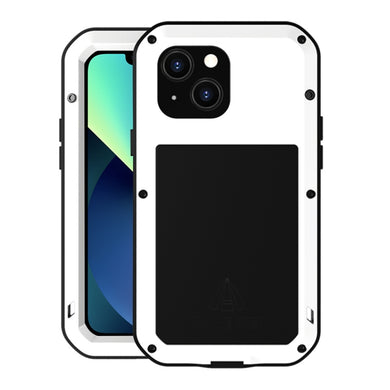 For iPhone 13 mini LOVE MEI Metal Shockproof Waterproof Dustproof Protective Phone Case (White)