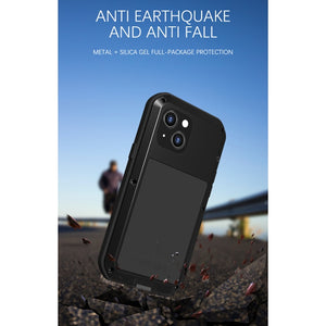 For iPhone 13 mini LOVE MEI Metal Shockproof Waterproof Dustproof Protective Phone Case (Yellow)
