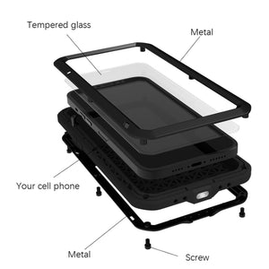 For iPhone 13 LOVE MEI Metal Shockproof Waterproof Dustproof Protective Phone Case(White)