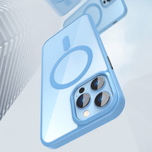 For iPhone 13 Crystal Clear Series Magsafe Magnetic Phone Case(Far Peak Blue)