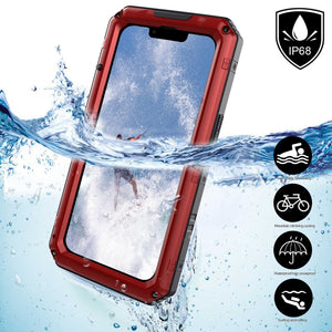 For iPhone 13 Shockproof Waterproof Dustproof Metal + Silicone Phone Case with Screen Protector(Red)