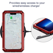 For iPhone 13 Pro Shockproof Waterproof Dustproof Metal + Silicone Phone Case with Screen Protector (Red)