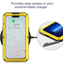 For iPhone 13 Pro Shockproof Waterproof Dustproof Metal + Silicone Phone Case with Screen Protector (Yellow)