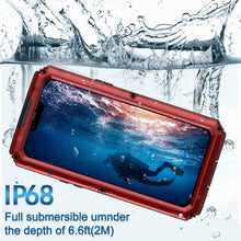 For iPhone 13 Pro Max Shockproof Waterproof Dustproof Metal + Silicone Phone Case with Screen Protector (Red)