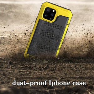 For iPhone 13 Pro Max Shockproof Waterproof Dustproof Metal + Silicone Phone Case with Screen Protector (Yellow)