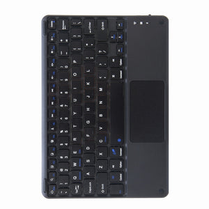 H-102C Touch Bluetooth Keyboard Leather Case with Rear Three-fold Holder For iPad 10.2 2020 & 2019 / Pro 10.5 inch(Black)