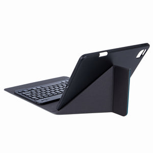 H-097S Monochrome Backlight Bluetooth Keyboard Leather Case with Rear Three-fold Holder For iPad 9.7 2018 & 2017(Black)
