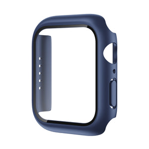 ROCK 2 in 1 PC Frame + Tempered Glass Protector Case For  Apple Watch Series 7 41mm(Blue)