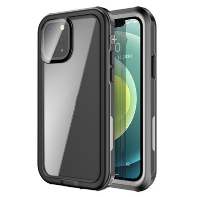 For iPhone 12 Pro Waterproof Full Coverage PC + TPU Phone Case(Black)