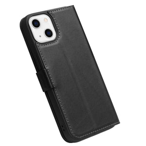 For iPhone 13 QIALINO Magnetic Buckle Leather Phone Case(Black)