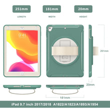 360 Degree Rotation PC + TPU Tablet Case For iPad 9.7 2018 / 2017(Jade Green)