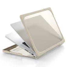 TPU + PC Two-color Anti-fall Laptop Protective Case For MacBook Pro 16.2 inch A2485 2021(Khaki)