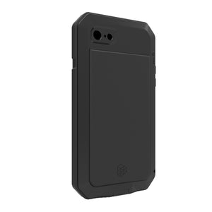 For iPhone SE 2022 / SE 2020 / 8 / 7 Triple-proof Silicone Zinc Alloy Case(Black)