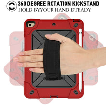 For iPad Mini 5 / 4 Contrast Color Silicone + PC Combination Case with Holder(Red + Black)