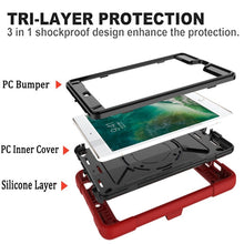 For iPad Mini 5 / 4 Contrast Color Silicone + PC Combination Case with Holder(Red + Black)