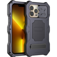For iPhone 13 Pro Max Metal + Silicone Sliding Camshield Holder Phone Case (Black)