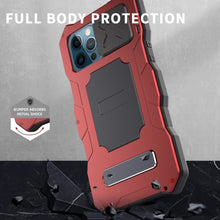 For iPhone 12 / 12 Pro Metal + Silicone Sliding Camshield Holder Phone Case(Red)