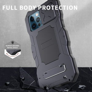 For iPhone 12 / 12 Pro Metal + Silicone Sliding Camshield Holder Phone Case(Black)