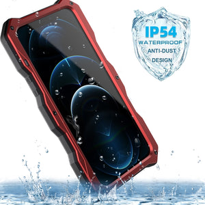 For iPhone 12 Pro Max Metal + Silicone Sliding Camshield Holder Phone Case(Red)