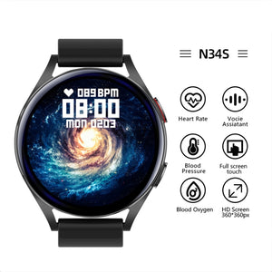 NORTH EDGE N34S 1.32 inch Screen Smart Watch Support Health Monitoring / Voice Assistant(Black)