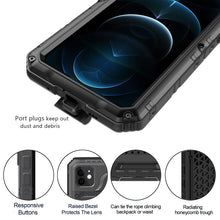 For iPhone 12 Metal + Silicone Phone Case with Screen Protector(Black)