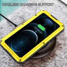 For iPhone 12 Metal + Silicone Phone Case with Screen Protector(Yellow)