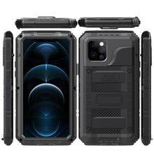 For iPhone 12 Pro Max Metal + Silicone Phone Case with Screen Protector(Black)
