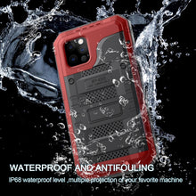 For iPhone 12 Pro Max Metal + Silicone Phone Case with Screen Protector(Red)