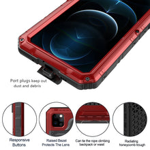 For iPhone 12 Pro Max Metal + Silicone Phone Case with Screen Protector(Red)