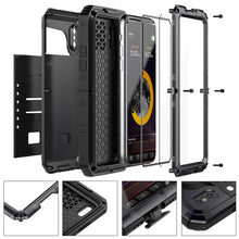 For iPhone X / XS Metal + Silicone Phone Case with Screen Protector(Black)
