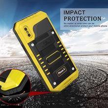 For iPhone X / XS Metal + Silicone Phone Case with Screen Protector(Yellow)
