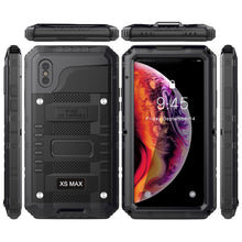 For iPhone XS Max Metal + Silicone Phone Case with Screen Protector(Black)