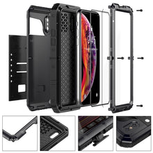 For iPhone XR Metal + Silicone Phone Case with Screen Protector(Black)