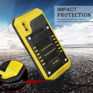 For iPhone XR Metal + Silicone Phone Case with Screen Protector(Yellow)