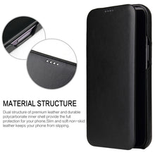 For iPhone 13 Pro Max Fierre Shann Magnetic Genuine Leather Phone Case (Black)