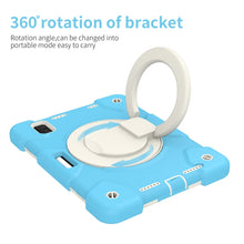 For iPad mini 2021 Silicone + PC Full Body Protection Tablet Case With Holder & Strap(Sky Blue)
