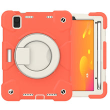 For iPad mini 2021 Silicone + PC Full Body Protection Tablet Case With Holder & Strap(Orange)