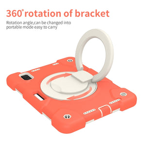 For iPad mini 2021 Silicone + PC Full Body Protection Tablet Case With Holder & Strap(Orange)