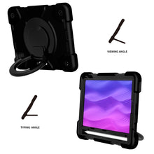 For iPad mini 2021 Silicone + PC Full Body Protection Tablet Case With Holder & Strap(Black)