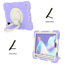 For iPad mini 2021 Silicone + PC Full Body Protection Tablet Case With Holder & Strap(Purple)