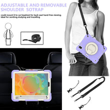 For iPad mini 2021 Silicone + PC Full Body Protection Tablet Case With Holder & Strap(Purple)