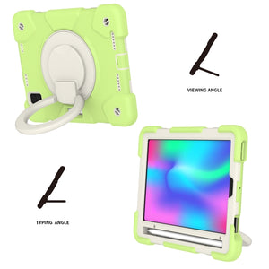 For iPad mini 2021 Silicone + PC Full Body Protection Tablet Case With Holder & Strap(Green)