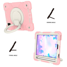 For iPad mini 2021 Silicone + PC Full Body Protection Tablet Case With Holder & Strap(Pink)