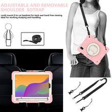 For iPad mini 2021 Silicone + PC Full Body Protection Tablet Case With Holder & Strap(Pink)