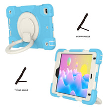 For iPad mini 4 2015/mini 2019 Silicone + PC Full Body Protection Tablet Case With Holder & Strap(Sky Blue)