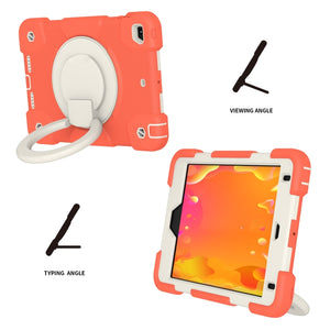 For iPad mini 4 2015/mini 2019 Silicone + PC Full Body Protection Tablet Case With Holder & Strap(Orange)