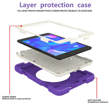 For iPad mini 4 2015/mini 2019 Silicone + PC Full Body Protection Tablet Case With Holder & Strap(Dark Purple)