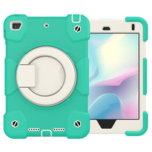 For iPad mini 4 2015/mini 2019 Silicone + PC Full Body Protection Tablet Case With Holder & Strap(Mint Green)