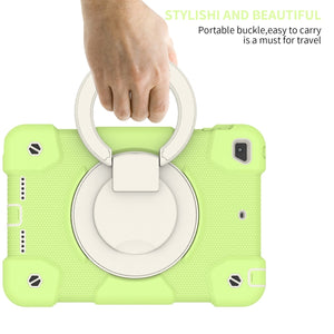 For iPad mini 4 2015/mini 2019 Silicone + PC Full Body Protection Tablet Case With Holder & Strap(Green)