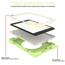 For iPad mini 4 2015/mini 2019 Silicone + PC Full Body Protection Tablet Case With Holder & Strap(Green)